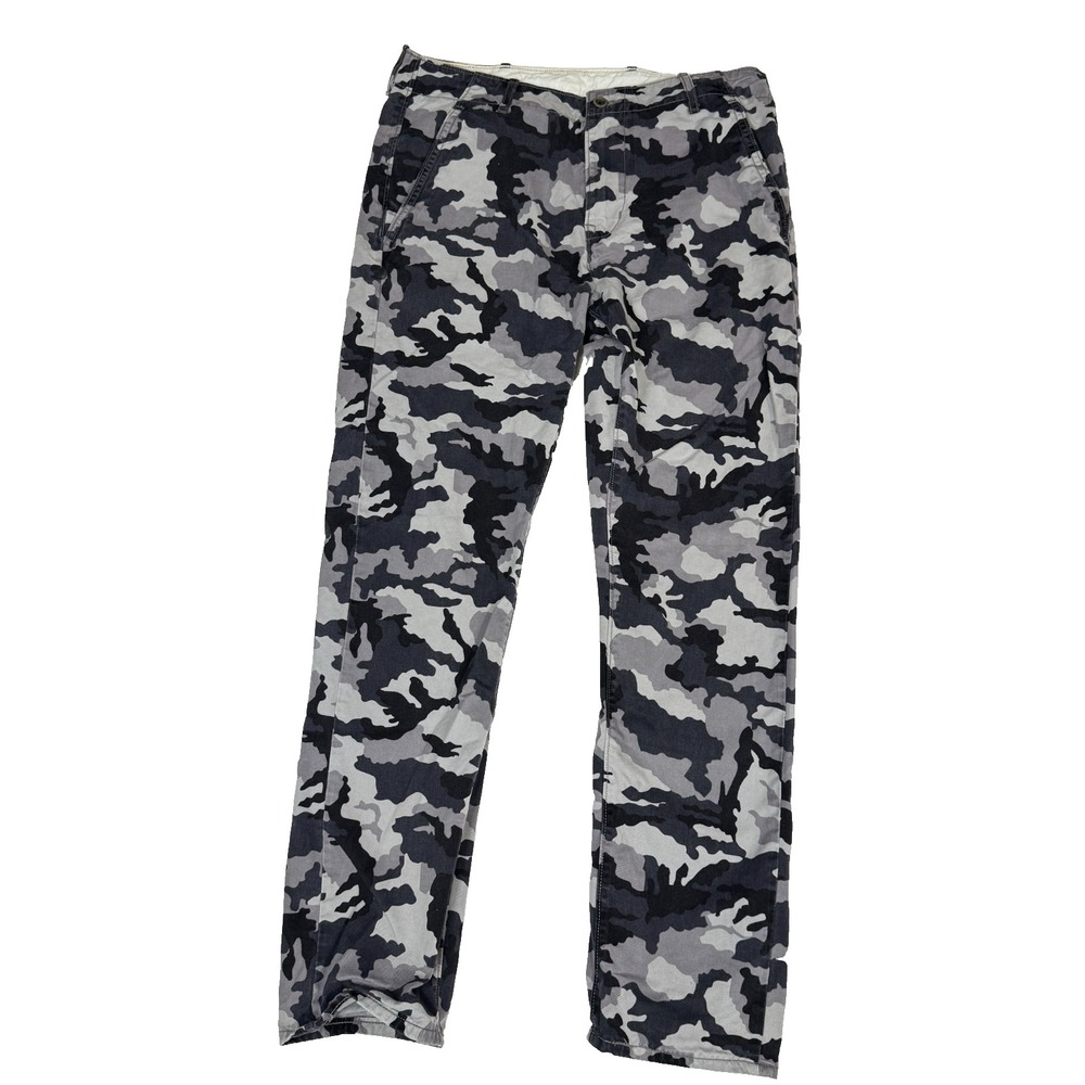 Levi's Chino Pants Mens W34 L31 Gray Camouflage Print Twill Classic Straight Leg